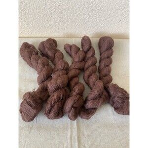 5 Skeins Yarn Mohair Brown 120g #495